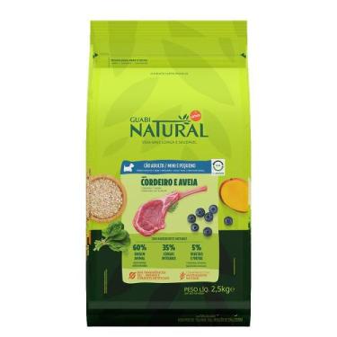 Imagem de Racao Guabi Natural Caes Mini/Pequeno Cordeiro E Aveia 2,5Kg - Brf