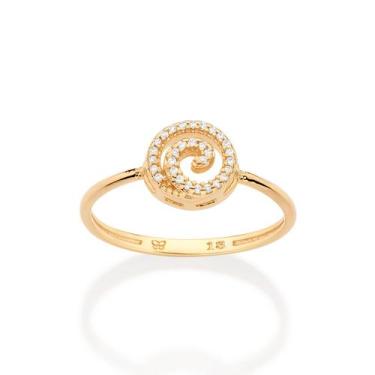Imagem de Anel skinny espiral banhado a ouro BRANCO 513456 Rommanel, Branco, 20