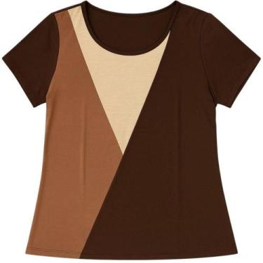 Imagem de Camiseta Blusa Feminina Elegante Para Trabalho e Lazer Tamanho Único M
