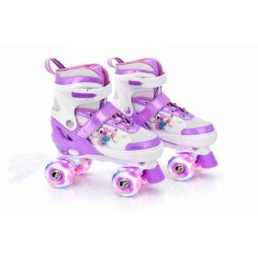 Imagem de Patins Quad Stitch 4 Rodas Infantil Com Luz de Led Tamanho Ajustavel +