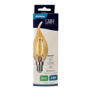 Imagem de Lâmpada Vintage de Filamento Led Vela Chama 2W 2200K E14 Bivolt - GMH 