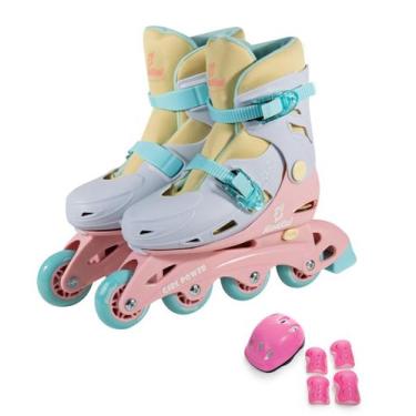 Imagem de Patins Inline Ajustável Roxo e Rosa 30 ao 33 - AD-03 Fenix