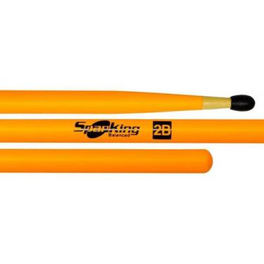 Imagem de Baqueta Spanking Linha Luminosa 2B Clássica Laranja Fluorescente com P