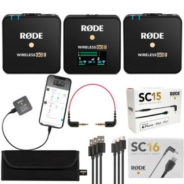 Imagem de Microfone Rode Wireless Go Ii Lapela Duplo Sem Fio Com Cabo Sc15 Para 