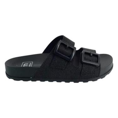 Imagem de Papete feminina  Moleca Rasteirinha casual, 35, Preto, Preto