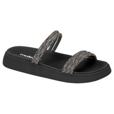 Imagem de Papete Moleca Tiras Brilhantes Flatform Feminina 5469 135 , Preto, 35