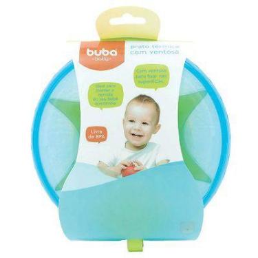 Imagem de Prato Infantil Térmico com Ventosa Buba Azul, Azul