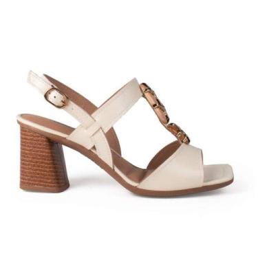 Imagem de Sandalia Dakota Salto Bloco - Feminina - Creme - 36, Creme, 36