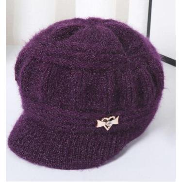 Imagem de Gorro Boné Touca Boina de Lã com Viseira Forrada Feminina Inverno - Mo