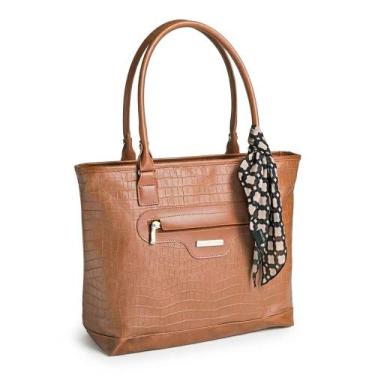 Imagem de Pasta / Bolsa Marcella Notebook 15.6' Tiracolo Feminina Croco Viccina,