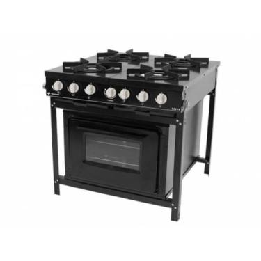 Imagem de Fogão Venâncio 4 bocas baixa pressão com forno linha Bravo Preto - BR4