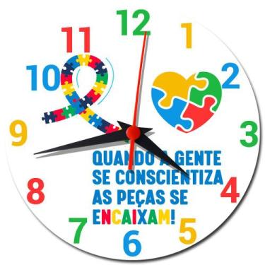Imagem de Relógio de Parede Autismo TEA - Relógio Símbolo do Autismo - Gringos H