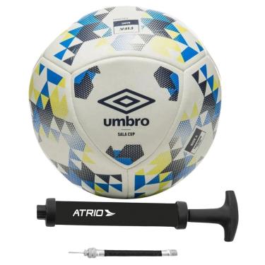 Imagem de Kit Bola de Futsal Sala Cup + Bomba de Ar Atrio com Tecnologia DPS Amarelo e Preto Umbro