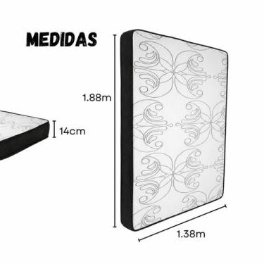 Imagem de Colchão Casal Espuma D28 138x188 17cm Ideal para Conforto e Sustentaçã