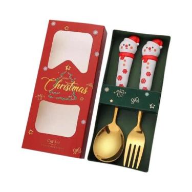 Imagem de Conjunto De Garfo E Colher De Aço Inoxidável Para Natal 2/4/6 Peças, U