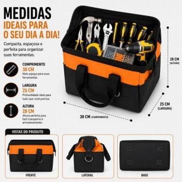 Imagem de Bolsa Maleta Mala de Ferramentas Reforçada com diversos Bolsos Organiz