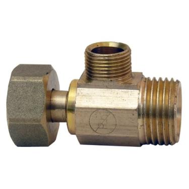 Imagem de LASCO 06-9111 Angle Stop Add-A-Tee Valve, 3/8-Inch Compression Inlet X 3/8-Inch Compression Outlet X 3/8-Inch Compression Outlet, Brass