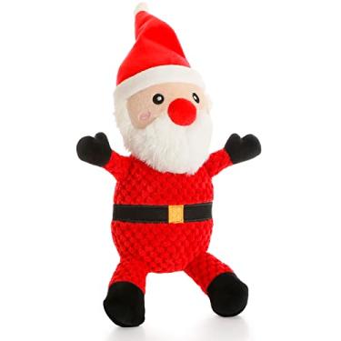 Imagem de Senneny Brinquedos de Natal para cães, Papai Noel, brinquedos de pelúcia cheirantes para cães filhotes, pelúcia para cães grandes, médios e pequenos, brinquedos interativos duráveis para mastigar cães