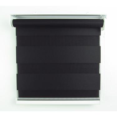 Imagem de Cortina Rolô Double Vision Com Barra Niveladora Crisdan 2,00 Largura X 2,20 Altura Preto