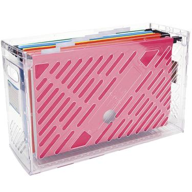 Imagem de Organizador de Pastas Suspensas Dellocolor Caixa Arquivo Com 6 Pastas Suspensas Coloridas