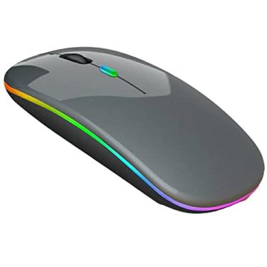 Imagem de Mouse Sem Fio Bluetooth Recarregável RGB Gamer 1600dpi E-1300 Pro (Cinza)
