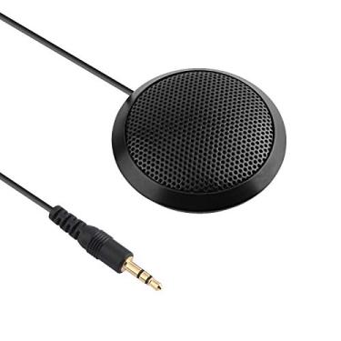 Imagem de Dreokee Microfone de conferência, microfone para computador de 3,5 mm, mini microfone omnidirecional de 360° para reuniões, conversas, videoconferências, gravação de som