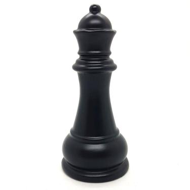 Imagem de Enfeite Peça de Xadrez em Porcelana Preta Rainha 12cm