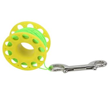 Imagem de Carretel de mergulho, equipamento de mergulho Plástico de alta densidade, aço inoxidável, cabeça dupla, design amigável para acessórios de mergulho(Amarelo)