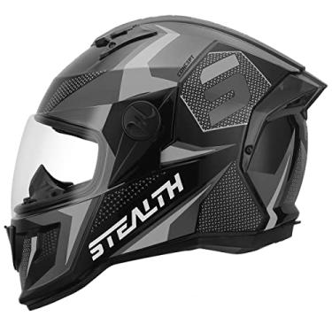 Imagem de CAPACETE FECHADO PRO TORK STEALTH CONCEPT BRILHANTE PRETO - CINZA TAM. 56