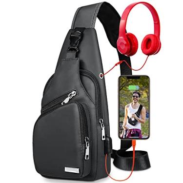 Imagem de Bolsa tiracolo à prova d'água Mochila tiracolo para homens e mulheres Mochila para caminhada Mochila multiuso transversal, Cinza, Small, Mochila transversal