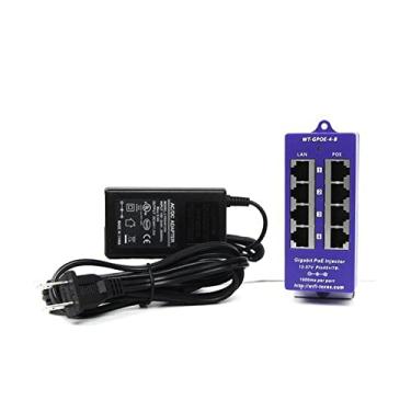 Imagem de PoE Texas Injetor PoE passivo de 4 portas 24 V com fonte de alimentação certificada UL/FCC 24 V 30 W - injetor Gigabit - Adaptador PoE multiportas de alimentação passiva sobre Ethernet para dispositivos Ubiquiti, Mikrotik, PoE de 24 volts