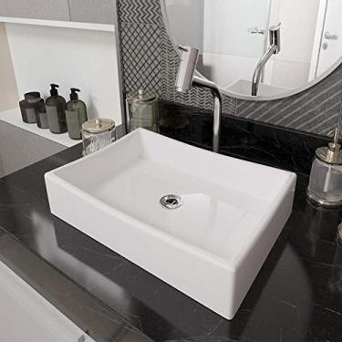 Imagem de Kit Cuba Dalla Sobrepor com Torneira e Valvula ABS Cromado Branco