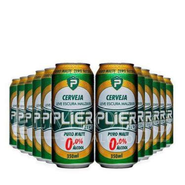 Imagem de Cerveja Sem Álcool Malzbier Zero Plier - Latas 12 X 350ml - Alibras