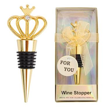 Imagem de Bottle Wine Stoppers for Glass Wine Bottles，Crown Alloy Wine and Beverage Bottle Stoppers Ball Designed Wine Bottle Corks Tapered Storage Crafts Art DIY