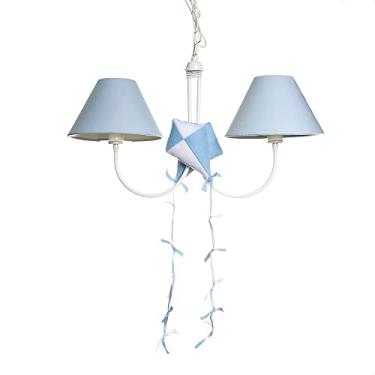 Imagem de Potinho de Mel Lustre Com 2 Lâmpadas Simples Com 2 Pipas Quarto Bebê Infantil Menino Azul