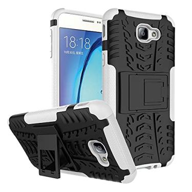 Imagem de Capa protetora de telefone compatível com Samsung Galaxy ON5(2016), TPU + PC Bumper Hybrid Militar Grade Rugged Case, Capa de telefone à prova de choque com suporte (Cor: Branco)