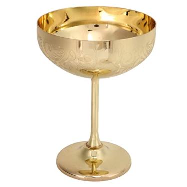 Imagem de cálice de aço inoxidável 304,Taça de champanhe de metal, copo de vinho tinto gravado para festa de bar, copo decorativo para bebida de suco, taça de champanhe, acessórios para (Gold2)