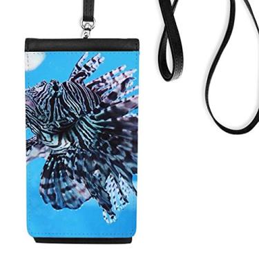 Imagem de Bolsa para celular Trapical Fish Marine Organism Ocean Animal Bolsa para celular com bolso preto