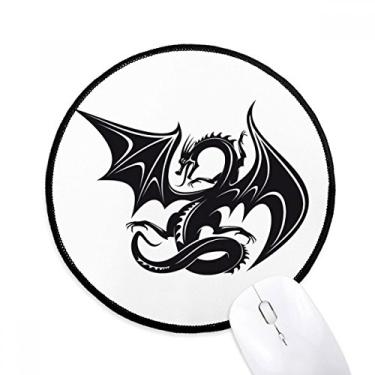 Imagem de DIYthinker Dragon animaux Art Grain Outline Mouse Pad Desktop Office Tapete Redondo para Computador