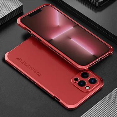 Imagem de Capa de metal de alumínio para iPhone 14 12 13 11 Pro Max Capa traseira à prova de choque para iphone 13 12 Pro XS MAX XR 6 7 8 Plus, vermelho, para iphone 6 6s
