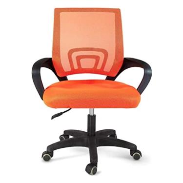 Imagem de cadeira de escritório Cadeira giratória ergonômica Cadeira de computador de malha Assento almofadado com encosto alto de couro Cadeira elevatória para conferência Cadeira giratória (cor: laranja)
