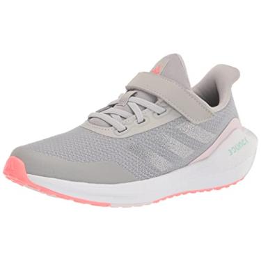 Imagem de adidas Tênis de corrida unissex infantil EQ21, Cinza/cinza/vermelho ácido (elástico), 7