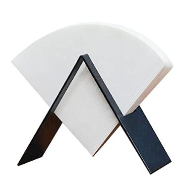 Imagem de MIAO JIN Suporte de papel de filtro de café de aço inoxidável preto - 1 pacote com 1 unidade