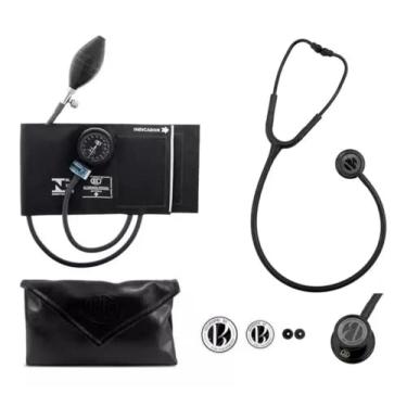 Imagem de Conjunto Esfigmomanômetro + Estetoscópio Eternity Luxo Bic Inox (BLACK TOTAL)