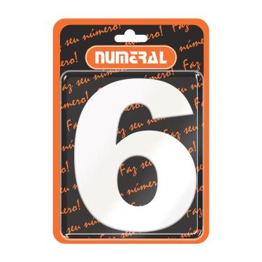 Imagem de Placa ACM Branco - Numeral | N° 6