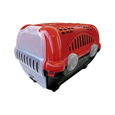 Imagem de Furacão Pet Luxo Caixa de Transporte, Vermelho/Cinza, 2