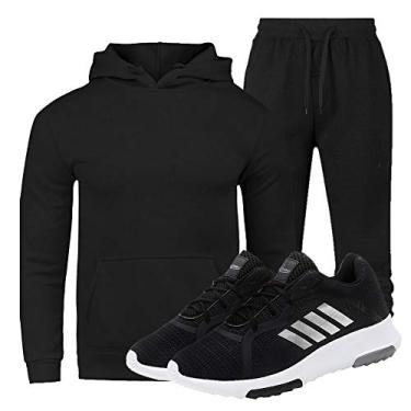 Imagem de Conjunto Moletom Preto/M - Tenis Preto/44