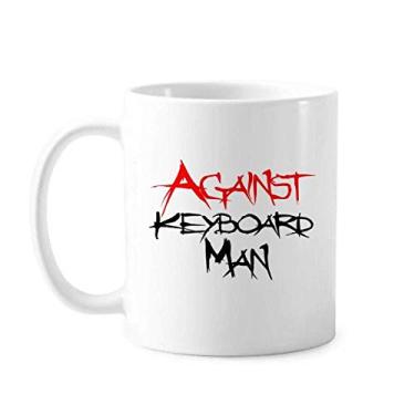 Imagem de Caneca de cerâmica branca Against Keyboard Man Classic com alças 350 ml