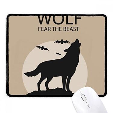 Imagem de Mousepad Wolf Ghost Fear Halloween Pumpkin borda costurada tapete de borracha para jogos