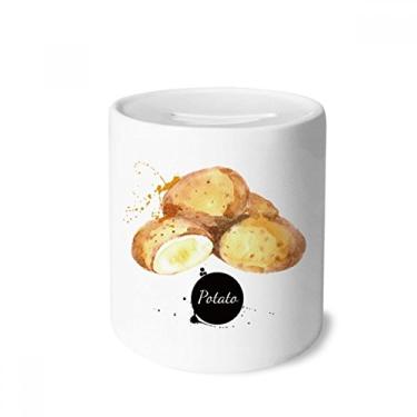 Imagem de DIYthinker Caixa de moedas de cerâmica saborosa de vegetais de batata com aquarela saudável para guardar dinheiro